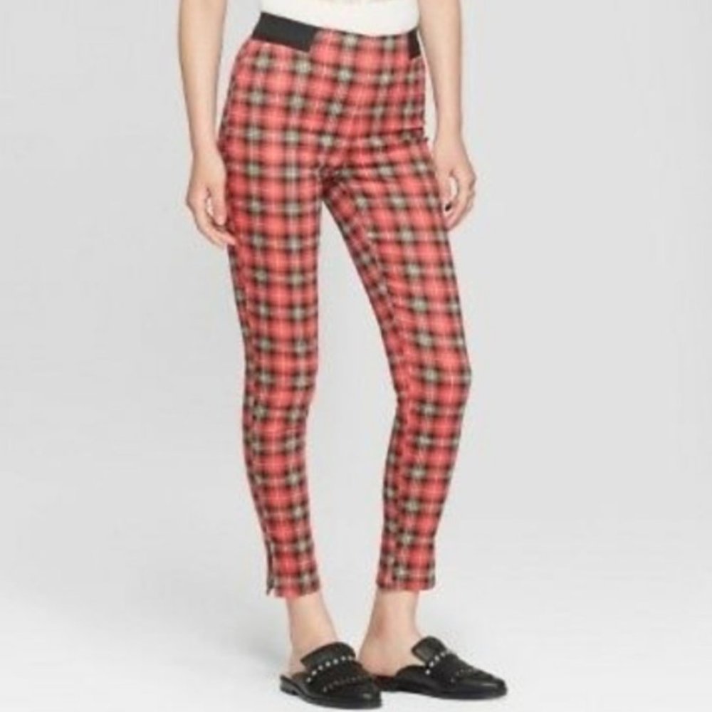 Junk Food Plaid Leggings-79-3